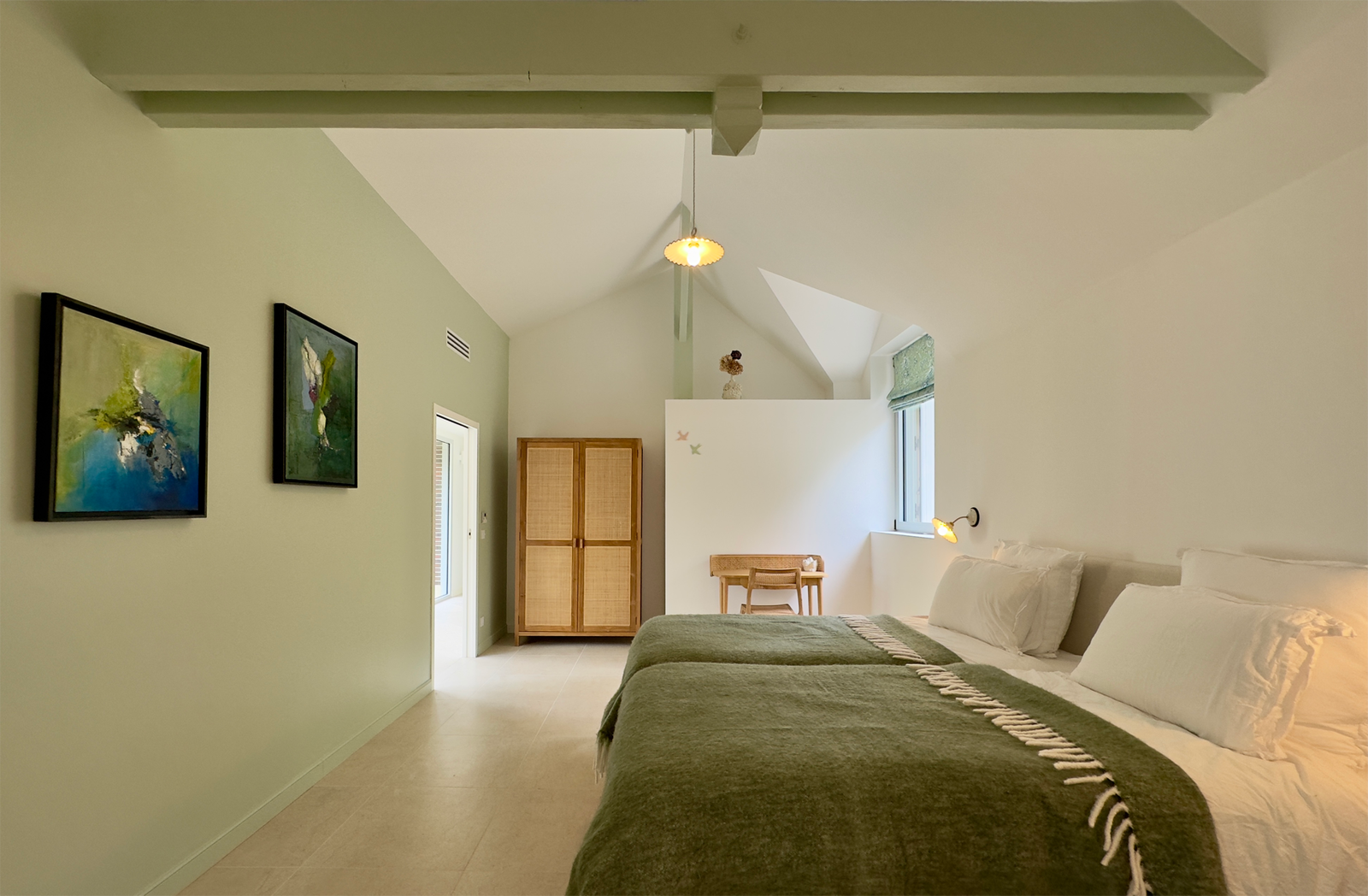The green bedroom of Le Clos des Fauvettes